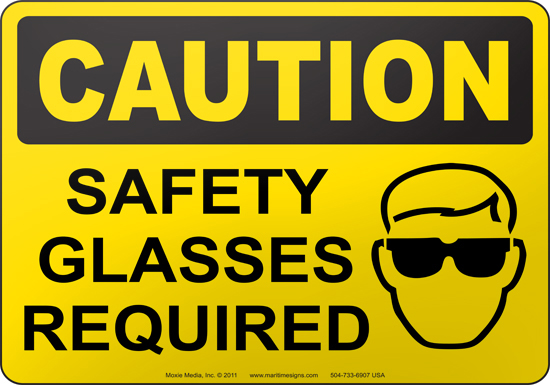 Glasses Safety Sign